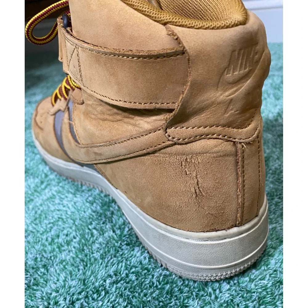 Nike‎ Air Force One Mens 12 Wheat Suede Flax Bone High Top 525317-700 (2018)